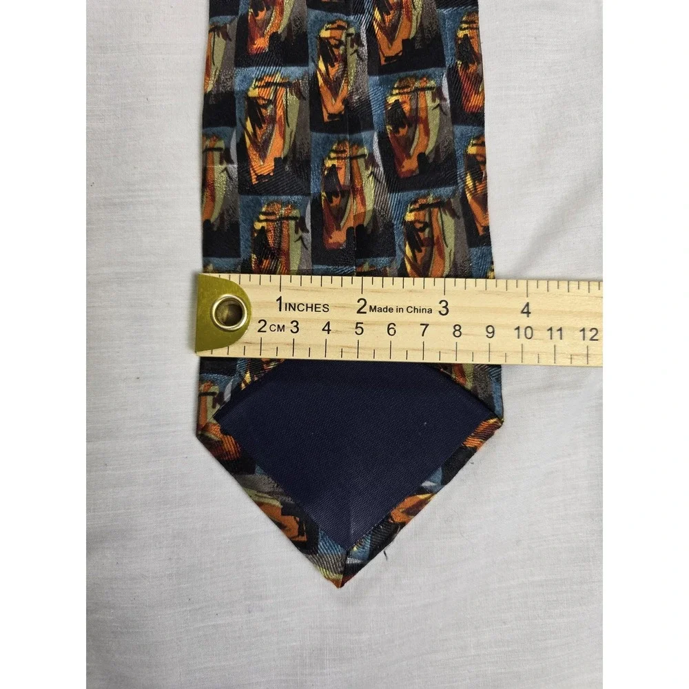 Vintage J Garcia Tie Mens Abstract Art 100% Silk Hand‎ Sewn USA Stonehenge